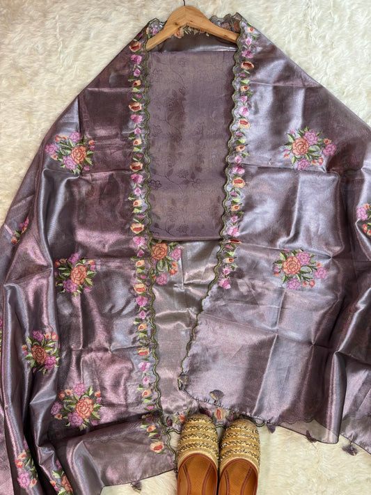 Lavender Tissue Jacquard Suit Set