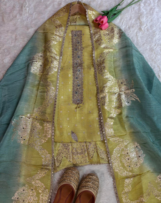 Chanderi Silk Kurta with Ombre Dupatta