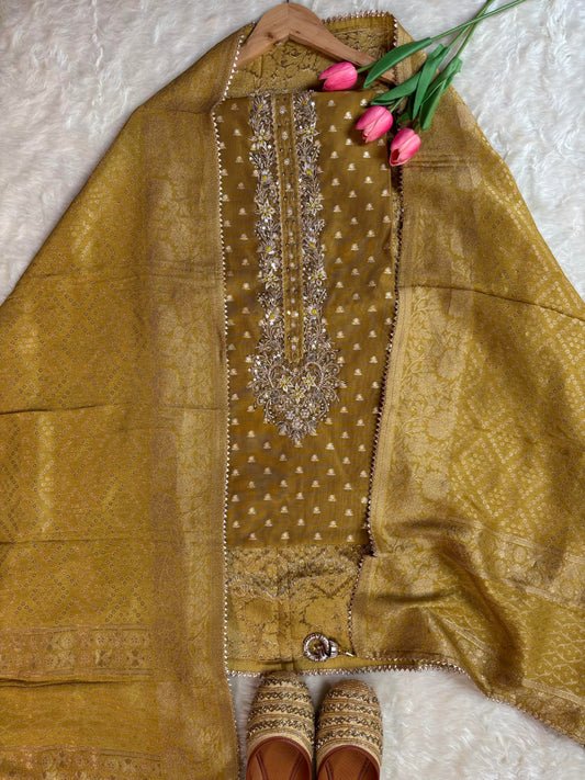Chanderi Weaving Kurta with Banarasi Dupatta