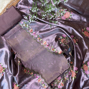 Lavender Tissue Jacquard Suit Set