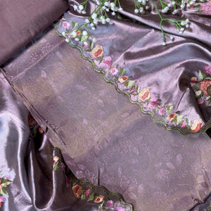 Lavender Tissue Jacquard Suit Set