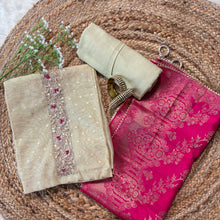 Beige Chanderi Embroidered Kurta with Banarasi Dupatta