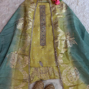 Chanderi Silk Kurta with Ombre Dupatta