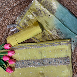 Chanderi Silk Kurta with Ombre Dupatta