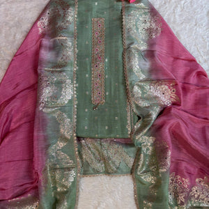 Chanderi Silk Kurta with Ombre Dupatta