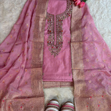 Chanderi Embroidered Kurta with Banarasi Dupatta