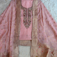 Chanderi Embroidered Kurta with Banarasi Dupatta