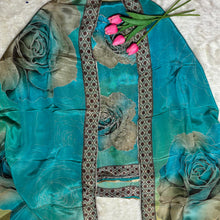 Multicolour Tissue Crepe Suit with Floral Motifs Cutdana & Sequin Highlights