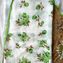 Gulbahaar – White Linen Unstitched Floral Suit Set in Green & Brown