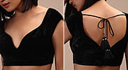 Leaf Cut Neckline With Cap Sleeves Front