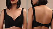 Plunging Leaf Shape Neckline Front